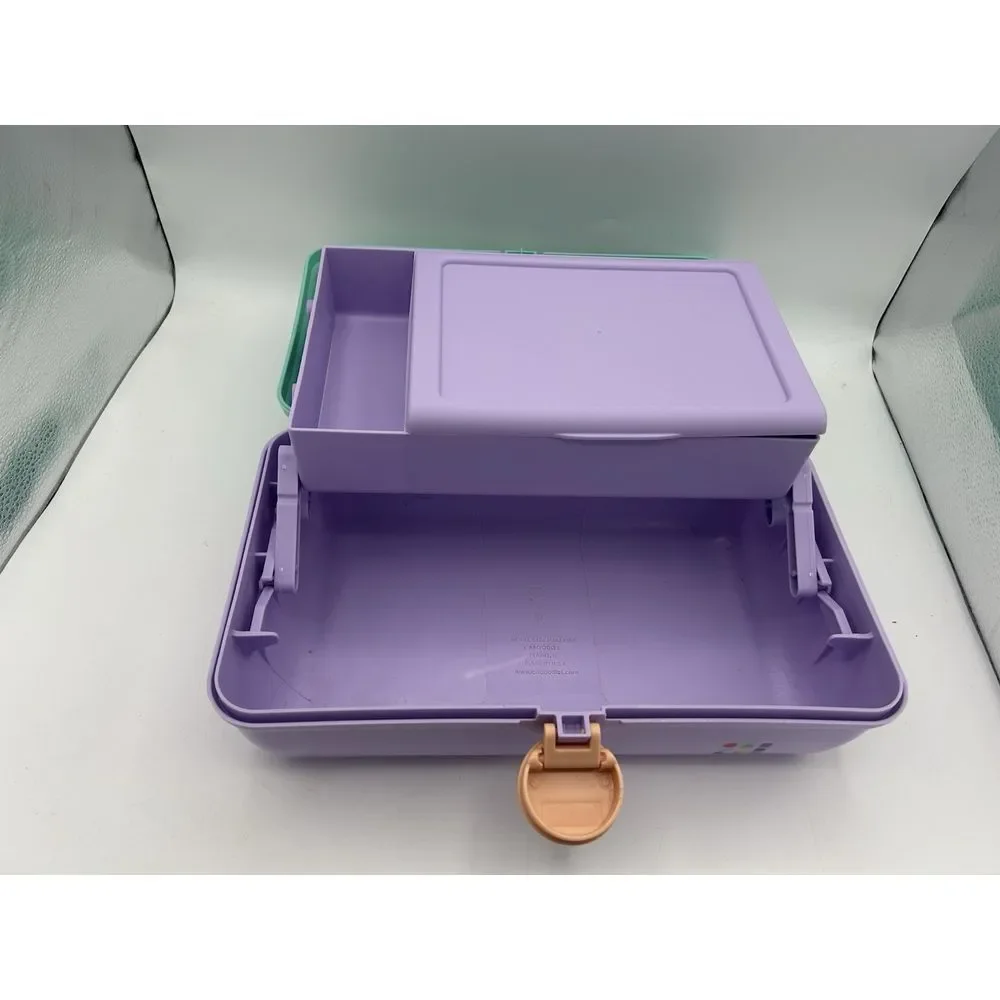 Caboodles‎ On-The-Go Girl Sea foam Lid & Lavender Base Vintage Case